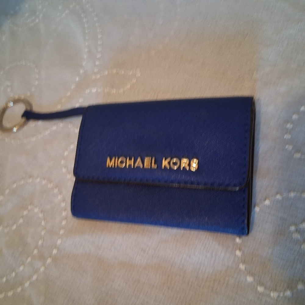 Michael Kors Blue Jet Set Coin Purse Wallet